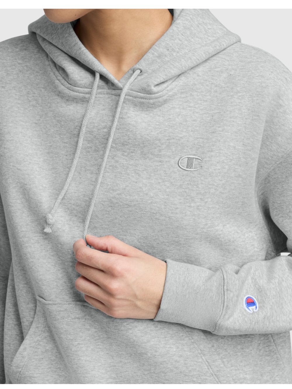 Champion Authentic Men's Long Sleeve Solid Gray Pullover Hoodie Size M